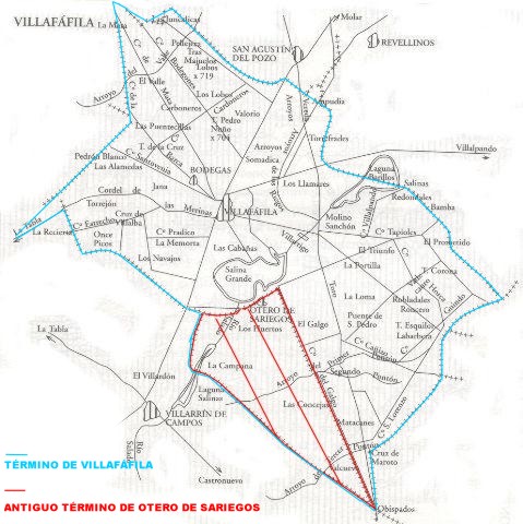 Actual trmino de Villaffila, con la inclusin del ex-trmino de Otero de Sariegos.