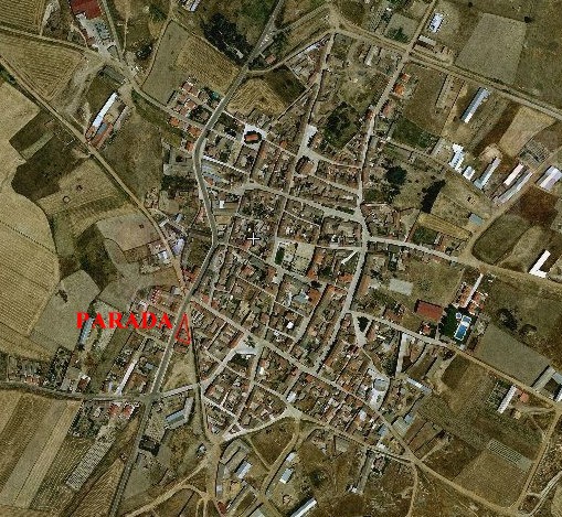 Casco urbano de Villaf�fila, en rojo lugar de la Parada