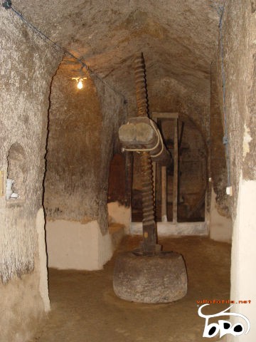 Bodega, con la prensa de biga